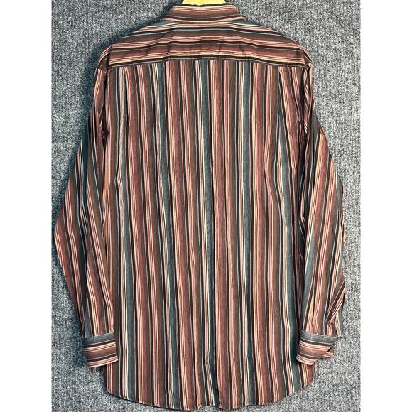 Haupt of Germany Shirt Red Striped Button Up Long Sleeve Preppy Mens Large - Picture 6 of 12